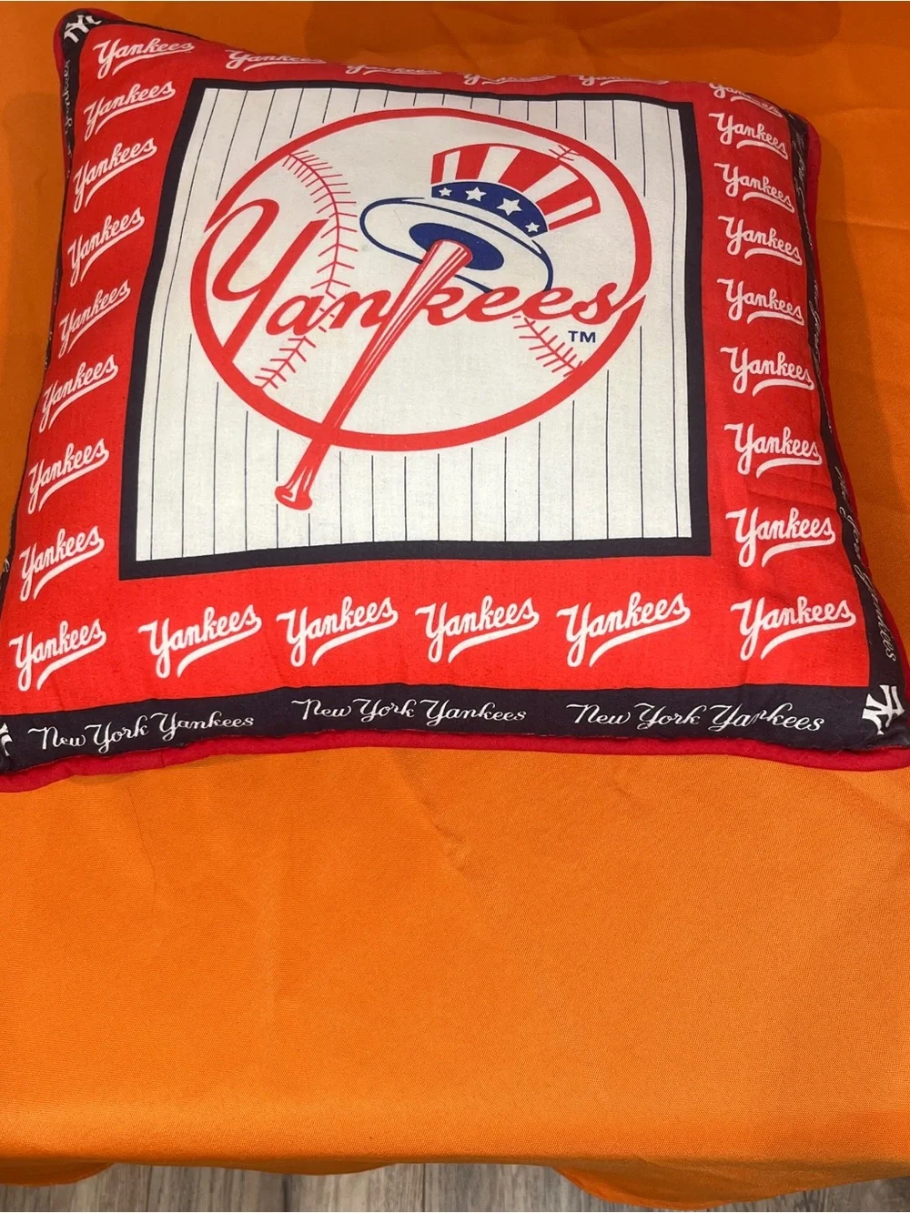 Home made pillow New York Yankees Logo Pillow - Navy, White & Red